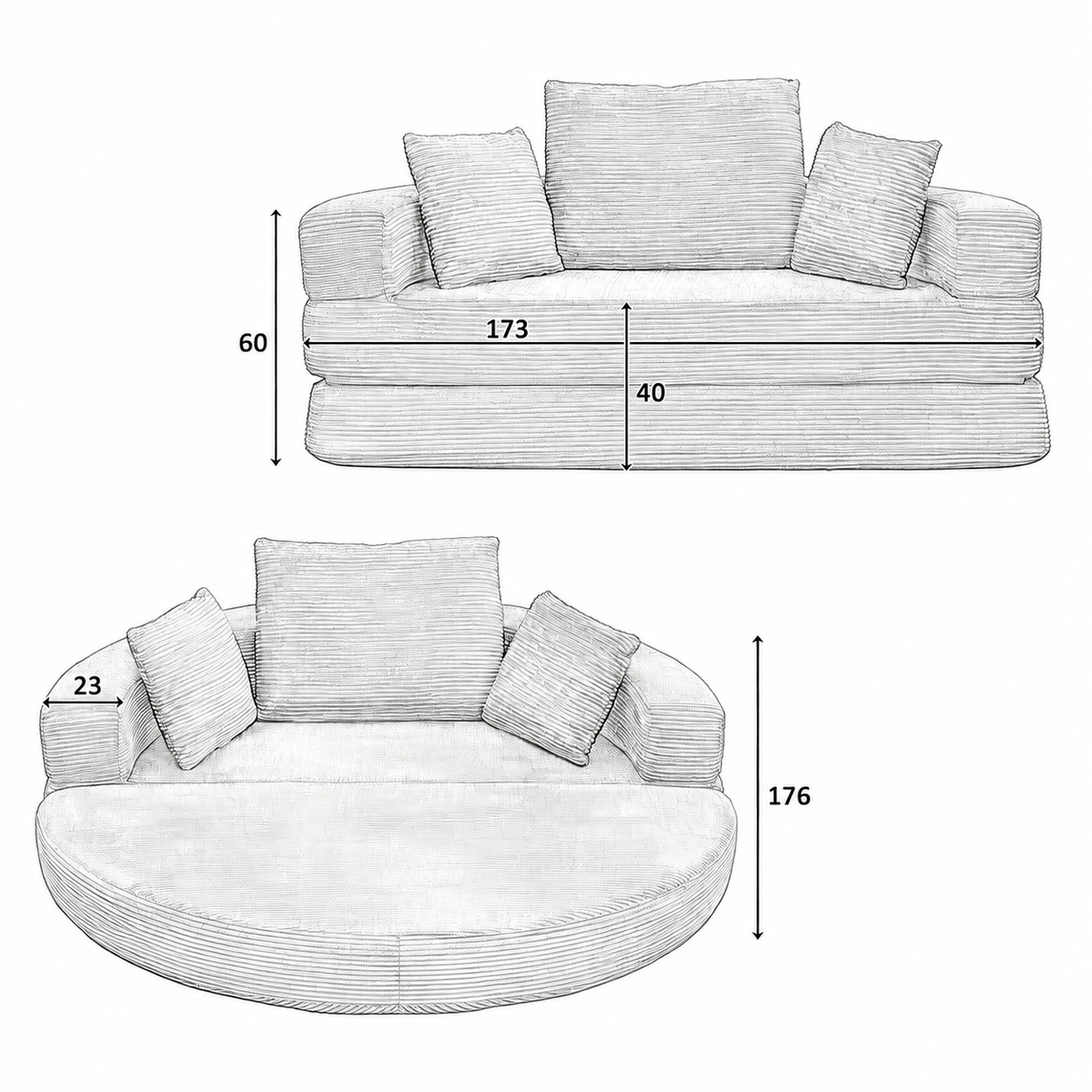 Canapé Convertible Arrondi