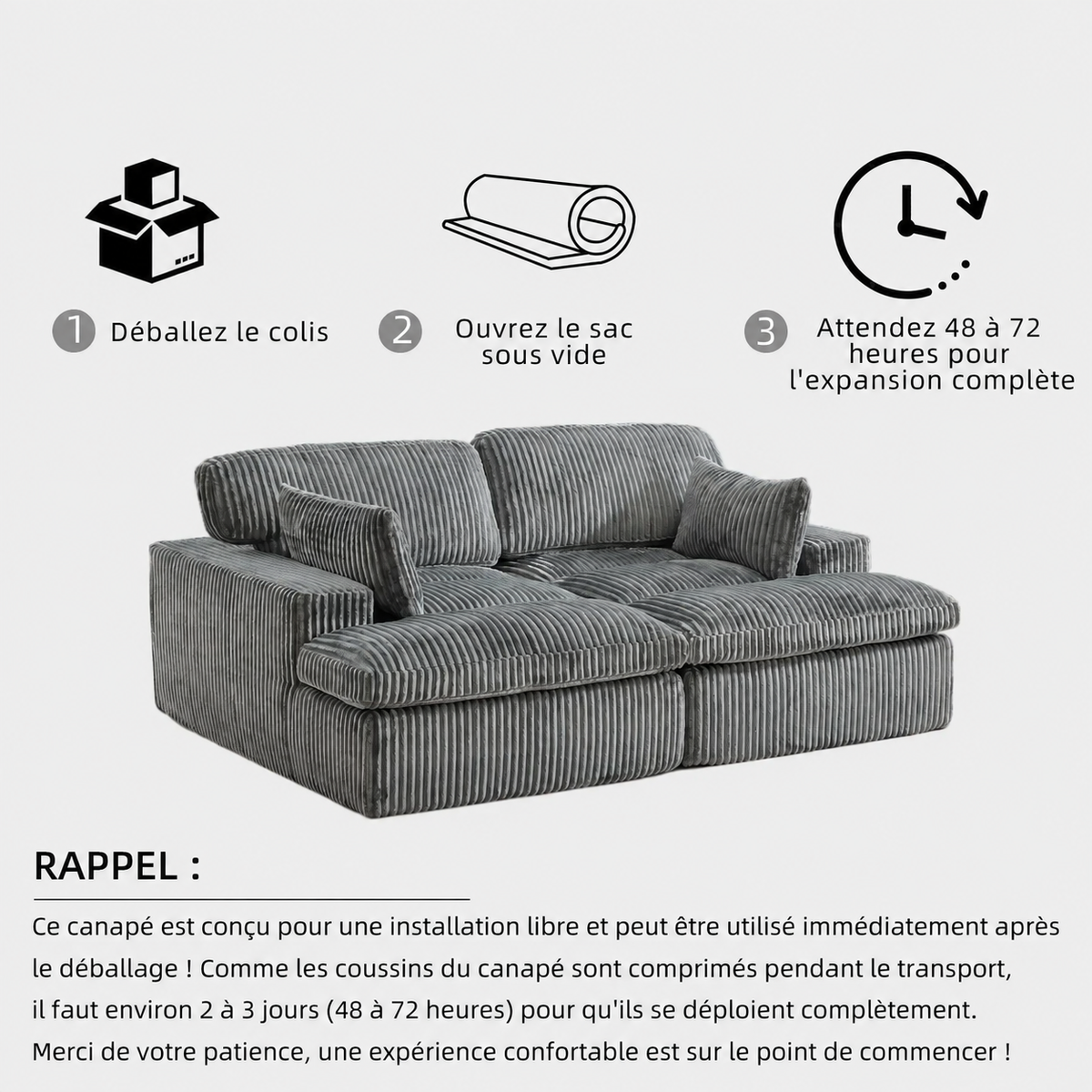 Canapé Modulable Velours