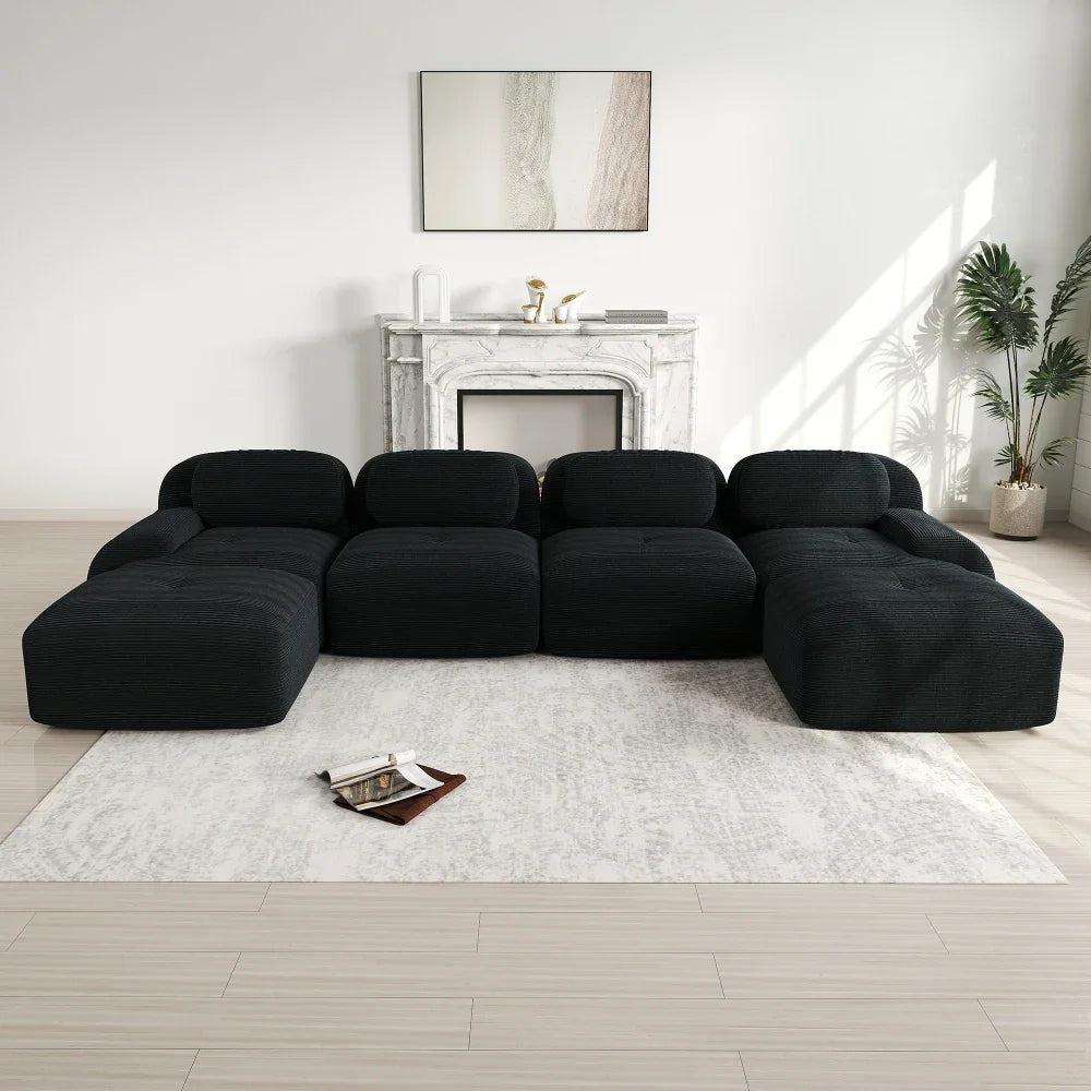 Canapé d'Angle Velours Cotelé