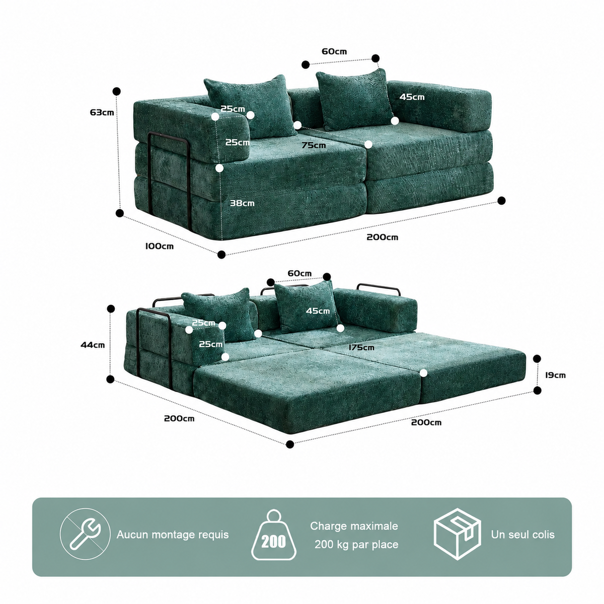 Canapé Modulable Convertible